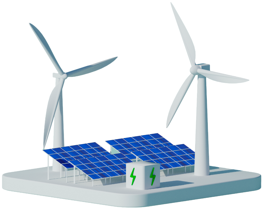 Ilustração de unisa solar e eólica